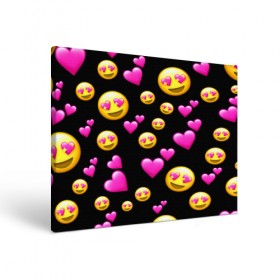 Холст прямоугольный с принтом ВЛЮБЛЕННЫЕ СМАЙЛИКИ в Белгороде, 100% ПВХ |  | emoji | настроение | позитив | смайлики | смайлы | стикеры | текстура смайл | улыбки | фон смайл | эмодзи
