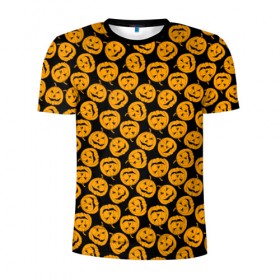 Мужская футболка 3D спортивная с принтом pumpkins в Белгороде, 100% полиэстер с улучшенными характеристиками | приталенный силуэт, круглая горловина, широкие плечи, сужается к линии бедра | 