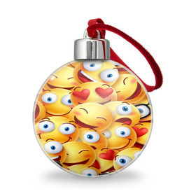 Ёлочный шар с принтом emoji в Белгороде, Пластик | Диаметр: 77 мм | emoji | настроение | позитив | смайлики | смайлы | стикеры | текстура смайл | улыбки | фон смайл | эмодзи