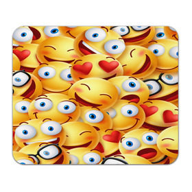 Коврик для мышки прямоугольный с принтом emoji в Белгороде, натуральный каучук | размер 230 х 185 мм; запечатка лицевой стороны | emoji | настроение | позитив | смайлики | смайлы | стикеры | текстура смайл | улыбки | фон смайл | эмодзи