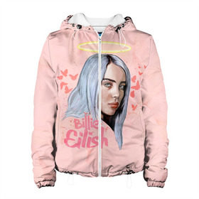 Женская куртка 3D с принтом BILLIE EILISH в Белгороде, ткань верха — 100% полиэстер, подклад — флис | прямой крой, подол и капюшон оформлены резинкой с фиксаторами, два кармана без застежек по бокам, один большой потайной карман на груди. Карман на груди застегивается на липучку | bad guy | billie | eilish | ocean eyes | айлиш | билли | девушка | певица | эйлиш