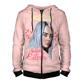 Мужская толстовка 3D на молнии с принтом BILLIE EILISH в Белгороде, 100% полиэстер | длина до линии бедра, манжеты и пояс оформлены мягкой тканевой резинкой, двухслойный капюшон со шнурком для регулировки, спереди молния, по бокам два кармана | bad guy | billie | eilish | ocean eyes | айлиш | билли | девушка | певица | эйлиш