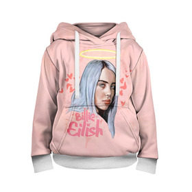 Детская толстовка 3D с принтом BILLIE EILISH в Белгороде, 100% полиэстер | двухслойный капюшон со шнурком для регулировки, мягкие манжеты на рукавах и по низу толстовки, спереди карман-кенгуру с мягким внутренним слоем | bad guy | billie | eilish | ocean eyes | айлиш | билли | девушка | певица | эйлиш