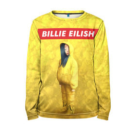 Детский лонгслив 3D с принтом BILLIE EILISH Yellow в Белгороде, 100% полиэстер | длинные рукава, круглый вырез горловины, полуприлегающий силуэт
 | 