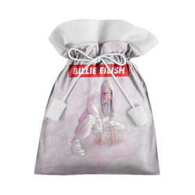 Подарочный 3D мешок с принтом BILLIE EILISH в Белгороде, 100% полиэстер | Размер: 29*39 см | bad guy | billie | eilish | ocean eyes | айлиш | билли | девушка | певица | эйлиш