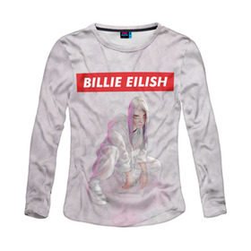 Женский лонгслив 3D с принтом BILLIE EILISH в Белгороде, 100% полиэстер | длинные рукава, круглый вырез горловины, полуприлегающий силуэт | bad guy | billie | eilish | ocean eyes | айлиш | билли | девушка | певица | эйлиш