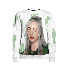 Детский свитшот 3D с принтом BILLIE EILISH в Белгороде, 100% полиэстер | свободная посадка, прямой крой, мягкая тканевая резинка на рукавах и понизу свитшота | bad guy | billie | eilish | ocean eyes | айлиш | билли | девушка | певица | эйлиш