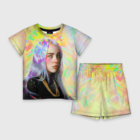 Детский костюм с шортами 3D с принтом BILLIE EILISH в Белгороде,  |  | bad guy | billie | eilish | ocean eyes | айлиш | билли | девушка | певица | эйлиш