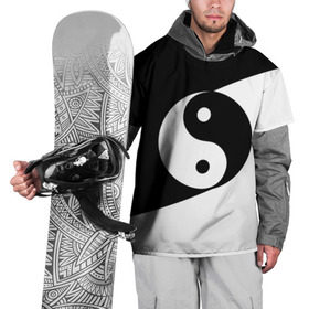 Накидка на куртку 3D с принтом Инь - янь (#1) в Белгороде, 100% полиэстер |  | black | signs | white. | ying   yang | белый | знаки | инь   янь | чёрный