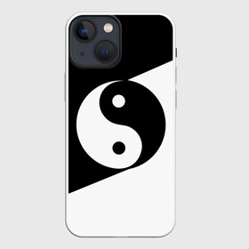 Чехол для iPhone 13 mini с принтом Инь   янь (1) в Белгороде,  |  | black | signs | white. | ying   yang | белый | знаки | инь   янь | чёрный