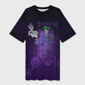 Платье-футболка 3D с принтом Joker and playing cards в Белгороде,  |  | batman | dc | dc джокер | detective comics | harley | joker | shtatjoker | the joker | бетмен | джокер | злодей | харли