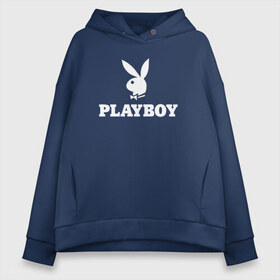 Женское худи Oversize хлопок с принтом PLAYBOY в Белгороде, френч-терри — 70% хлопок, 30% полиэстер. Мягкий теплый начес внутри —100% хлопок | боковые карманы, эластичные манжеты и нижняя кромка, капюшон на магнитной кнопке | brazzers | cекс | merch | new sensations | playboy | private | tushy | бразерс | мерч | плейбой