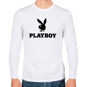 Мужской лонгслив хлопок с принтом Playboy в Белгороде, 100% хлопок |  | brazzers | cекс | merch | new sensations | playboy | private | tushy | бразерс | мерч | плейбой