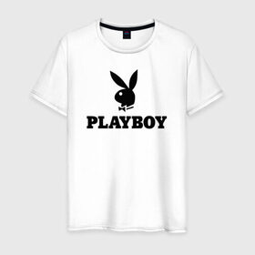 Мужская футболка хлопок с принтом Playboy в Белгороде, 100% хлопок | прямой крой, круглый вырез горловины, длина до линии бедер, слегка спущенное плечо. | brazzers | cекс | merch | new sensations | playboy | private | tushy | бразерс | мерч | плейбой