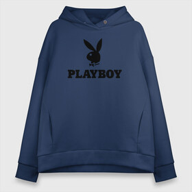 Женское худи Oversize хлопок с принтом Playboy в Белгороде, френч-терри — 70% хлопок, 30% полиэстер. Мягкий теплый начес внутри —100% хлопок | боковые карманы, эластичные манжеты и нижняя кромка, капюшон на магнитной кнопке | brazzers | cекс | merch | new sensations | playboy | private | tushy | бразерс | мерч | плейбой