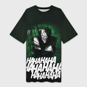Платье-футболка 3D с принтом Laughing joker в Белгороде,  |  | batman | dc | dc джокер | detective comics | harley | joker | shtatjoker | the joker | бетмен | джокер | злодей | харли