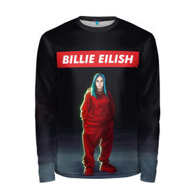 Мужской лонгслив 3D с принтом BILLIE EILISH в Белгороде, 100% полиэстер | длинные рукава, круглый вырез горловины, полуприлегающий силуэт | bad guy | billie | eilish | ocean eyes | айлиш | билли | девушка | певица | эйлиш