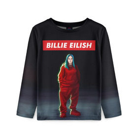 Детский лонгслив 3D с принтом BILLIE EILISH в Белгороде, 100% полиэстер | длинные рукава, круглый вырез горловины, полуприлегающий силуэт
 | bad guy | billie | eilish | ocean eyes | айлиш | билли | девушка | певица | эйлиш