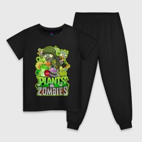 Детская пижама хлопок с принтом PLANTS VS ZOMBIES в Белгороде, 100% хлопок |  брюки и футболка прямого кроя, без карманов, на брюках мягкая резинка на поясе и по низу штанин
 | plants and zombies | plants vs zombies | зомби | игры | растения | растения против зомби
