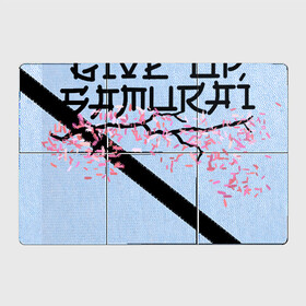 Магнитный плакат 3Х2 с принтом Never give up, samurai в Белгороде, Полимерный материал с магнитным слоем | 6 деталей размером 9*9 см | Тематика изображения на принте: несдавайся | сакура | самурай