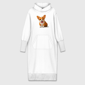 Платье удлиненное хлопок с принтом Корги в Белгороде,  |  | вельш корги | домашние животные | корги | пес | собака | собачнику | щенок