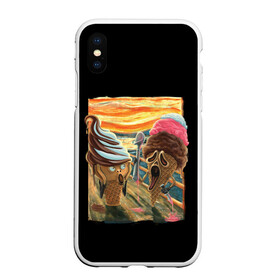 Чехол для iPhone XS Max матовый с принтом Ice Scream в Белгороде, Силикон | Область печати: задняя сторона чехла, без боковых панелей | cream | cry | ice | krik | scream | skrik | искусство | картина | картинка | крик | мем | мемы | мороженое | прикольная | прикольные | рисунок