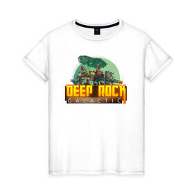 Женская футболка хлопок с принтом Deep Rock Galactic в Белгороде, 100% хлопок | прямой крой, круглый вырез горловины, длина до линии бедер, слегка спущенное плечо | deep rock galactic dwarf гном