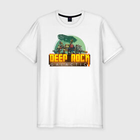 Мужская футболка премиум с принтом Deep Rock Galactic в Белгороде, 92% хлопок, 8% лайкра | приталенный силуэт, круглый вырез ворота, длина до линии бедра, короткий рукав | deep rock galactic dwarf гном