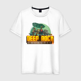 Мужская футболка хлопок с принтом Deep Rock Galactic в Белгороде, 100% хлопок | прямой крой, круглый вырез горловины, длина до линии бедер, слегка спущенное плечо. | deep rock galactic dwarf гном