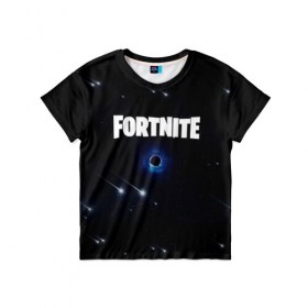 Детская футболка 3D с принтом Fortnite black hole в Белгороде, 100% гипоаллергенный полиэфир | прямой крой, круглый вырез горловины, длина до линии бедер, чуть спущенное плечо, ткань немного тянется | Тематика изображения на принте: battle royale | br | cataclysm | fortnait | fortnite | fortnite 2 | fortnite black hole | fortnite chapter 2 | game | games | бх | фортнайт | фортнайт глава 2 | фортнайт чёрная дыра