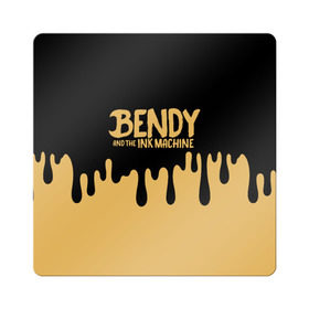 Магнит виниловый Квадрат с принтом Bendy And The Ink Machine в Белгороде, полимерный материал с магнитным слоем | размер 9*9 см, закругленные углы | bendy | bendy and the ink machine | бенди | бени | бенни | детская | детям | игра | капли | компьютерная игра | краска | машина | подтеки | розовая | ужастик