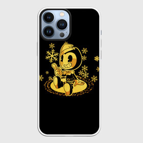 Чехол для iPhone 13 Pro Max с принтом Bendy And The Ink Machine в Белгороде,  |  | Тематика изображения на принте: bendy | bendy and the ink machine | бенди | бени | бенни | детская | детям | игра | капли | компьютерная игра | краска | машина | новый год | подтеки | розовая | снежинки | ужастик