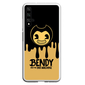 Чехол для Honor 20 с принтом Bendy And The Ink Machine в Белгороде, Силикон | Область печати: задняя сторона чехла, без боковых панелей | bendy | bendy and the ink machine | бенди | бени | бенни | детская | детям | игра | капли | компьютерная игра | краска | машина | подтеки | розовая | ужастик