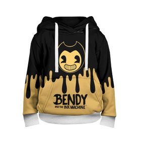 Детская толстовка 3D с принтом Bendy And The Ink Machine в Белгороде, 100% полиэстер | двухслойный капюшон со шнурком для регулировки, мягкие манжеты на рукавах и по низу толстовки, спереди карман-кенгуру с мягким внутренним слоем | bendy | bendy and the ink machine | бенди | бени | бенни | детская | детям | игра | капли | компьютерная игра | краска | машина | подтеки | розовая | ужастик