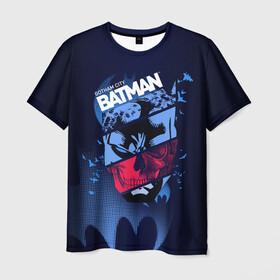 Мужская футболка 3D с принтом Gotham City Batman в Белгороде, 100% полиэфир | прямой крой, круглый вырез горловины, длина до линии бедер | bat man | batman | batman comics | caped crusader | dark knight | shtatbat | бетмен | брюс уэйн | бэт мен | бэтмен | тёмный рыцарь