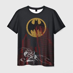 Мужская футболка 3D с принтом Batman в Белгороде, 100% полиэфир | прямой крой, круглый вырез горловины, длина до линии бедер | bat man | batman | batman comics | caped crusader | dark knight | shtatbat | бетмен | брюс уэйн | бэт мен | бэтмен | тёмный рыцарь