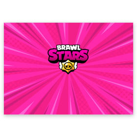 Поздравительная открытка с принтом  Brawl Stars в Белгороде, 100% бумага | плотность бумаги 280 г/м2, матовая, на обратной стороне линовка и место для марки
 | Тематика изображения на принте: brawl | bs | clash line | fails | funny | leon | moments | stars | supercell | tick | бой | босс | бравл | броубол | бс | драка | звезд | осада | поззи | сейф | старс | цель