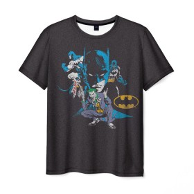 Мужская футболка 3D с принтом Batman classic в Белгороде, 100% полиэфир | прямой крой, круглый вырез горловины, длина до линии бедер | bat man | batman | batman comics | caped crusader | comics | dark knight | shtatbat | бетмен | брюс уэйн | бэт мен | бэтмен | тёмный рыцарь