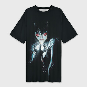 Платье-футболка 3D с принтом Catwoman в Белгороде,  |  | cat woman | catwoman | selina kyle | shtatbat | женщина кошка | кэт вуман