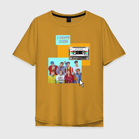 Мужская футболка хлопок Oversize с принтом Ateez в Белгороде, 100% хлопок | свободный крой, круглый ворот, “спинка” длиннее передней части | ateez | k pop | корейская группа | музыка | парни