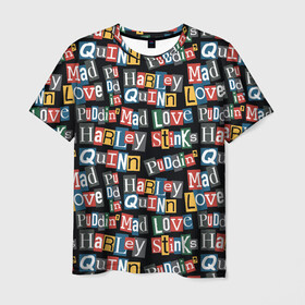 Мужская футболка 3D с принтом Mad Love в Белгороде, 100% полиэфир | прямой крой, круглый вырез горловины, длина до линии бедер | harleen quinzel | harley | harley quin | harley quinn | shtatbat | харли квин | харли квинн | харли куин | харли куинн | харлин квинзель