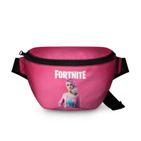 Поясная сумка 3D с принтом FORTNITE STARLIE в Белгороде, 100% полиэстер | плотная ткань, ремень с регулируемой длиной, внутри несколько карманов для мелочей, основное отделение и карман с обратной стороны сумки застегиваются на молнию | 