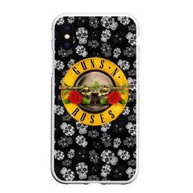 Чехол для iPhone XS Max матовый с принтом Guns n roses в Белгороде, Силикон | Область печати: задняя сторона чехла, без боковых панелей | axl rose | geffen records | gnr | guns | rock | roses | slash | гансы | пистолеты | розы | рок | слеш | эксл роуз