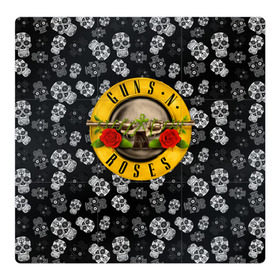 Магнитный плакат 3Х3 с принтом Guns n roses в Белгороде, Полимерный материал с магнитным слоем | 9 деталей размером 9*9 см | axl rose | geffen records | gnr | guns | rock | roses | slash | гансы | пистолеты | розы | рок | слеш | эксл роуз