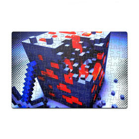 Пазл магнитный 126 элементов с принтом Minecraft в Белгороде, полимерный материал с магнитным слоем | 126 деталей, размер изделия —  180*270 мм | 