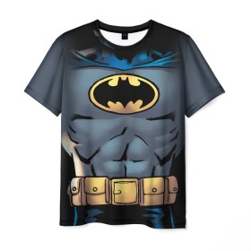 Мужская футболка 3D с принтом Batman костюм в Белгороде, 100% полиэфир | прямой крой, круглый вырез горловины, длина до линии бедер | bat man | batman | batman comics | caped crusader | comics | dark knight | shtatbat | бетмен | брюс уэйн | бэт мен | бэтмен | тёмный рыцарь