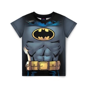 Детская футболка 3D с принтом Batman костюм в Белгороде, 100% гипоаллергенный полиэфир | прямой крой, круглый вырез горловины, длина до линии бедер, чуть спущенное плечо, ткань немного тянется | Тематика изображения на принте: bat man | batman | batman comics | caped crusader | comics | dark knight | shtatbat | бетмен | брюс уэйн | бэт мен | бэтмен | тёмный рыцарь