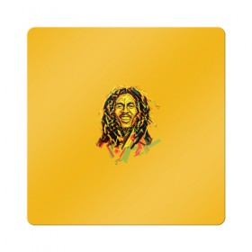 Магнит виниловый Квадрат с принтом Bob Marley в Белгороде, полимерный материал с магнитным слоем | размер 9*9 см, закругленные углы | 