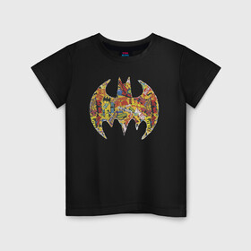 Детская футболка хлопок с принтом BAT logo в Белгороде, 100% хлопок | круглый вырез горловины, полуприлегающий силуэт, длина до линии бедер | bat man | batman | batman comics | caped crusader | comics | dark knight | shtatbat | бетмен | брюс уэйн | бэт мен | бэтмен | тёмный рыцарь