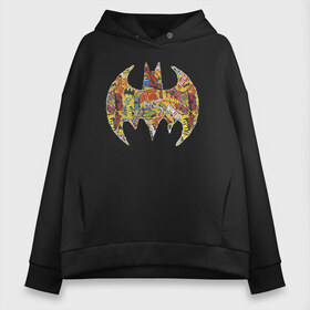 Женское худи Oversize хлопок с принтом BAT logo в Белгороде, френч-терри — 70% хлопок, 30% полиэстер. Мягкий теплый начес внутри —100% хлопок | боковые карманы, эластичные манжеты и нижняя кромка, капюшон на магнитной кнопке | bat man | batman | batman comics | caped crusader | comics | dark knight | shtatbat | бетмен | брюс уэйн | бэт мен | бэтмен | тёмный рыцарь